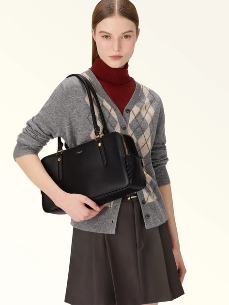 Сумка жіноча з натуральної шкіри середня Furla WB01871BX0460O60001002 Чорна (800070352192) - зображення 3