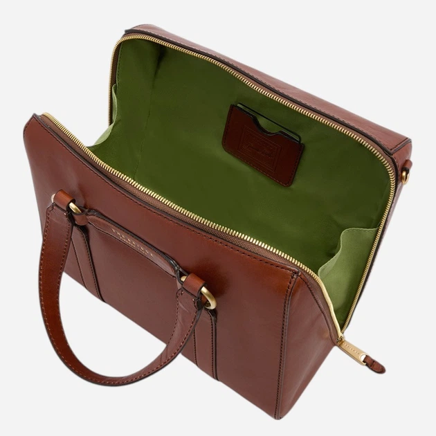 Сумка крос-боді через плече жіноча з натуральної шкіри середня The Bridge 04182601-14 Коричнева (800070354469) - зображення 4