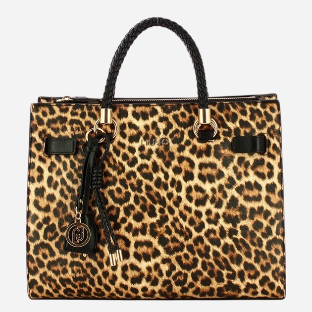 Сумка крос-боді через плече жіноча зі штучної шкіри середня Liu Jo AA6086E1119-00047 Чорний/Коричневий (800070353739) - зображення 4