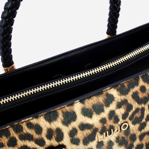 Сумка крос-боді через плече жіноча зі штучної шкіри середня Liu Jo AA6086E1119-00047 Чорний/Коричневий (800070353739) - зображення 5