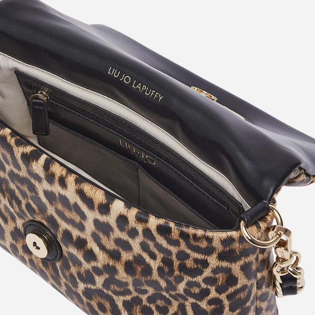 Сумка крос-боді через плече жіноча зі штучної шкіри середня Liu Jo AA6148E1119-00047 Чорний/Коричневий (800070353781) - зображення 4