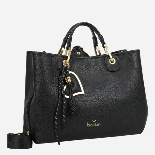 Torebka shopper damska duża Braccialini B18840-YY-100 Czarna - obraz 4