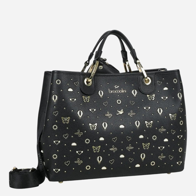 Torebka shopper damska duża Braccialini B18880-YY-100 Czarna - obraz 4