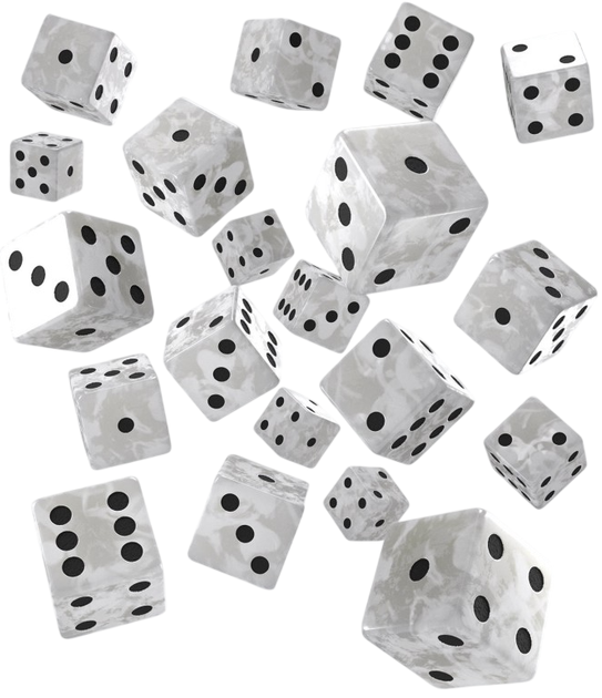 Набір кісток Q-Workshop Повний комплект K6 Перламутрово-чорний 20 елементів (5907699498437) - зображення 1