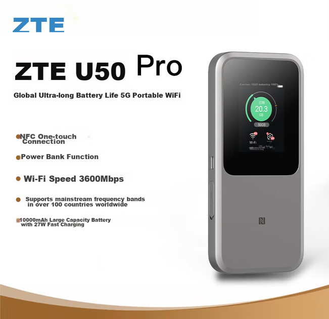 5G/4G Wi-Fi роутер ZTE U50 Pro (MU5120) - Фото 2 5G/4G Wi-Fi роутер ZTE U50 Pro (MU5120) - изображение 2