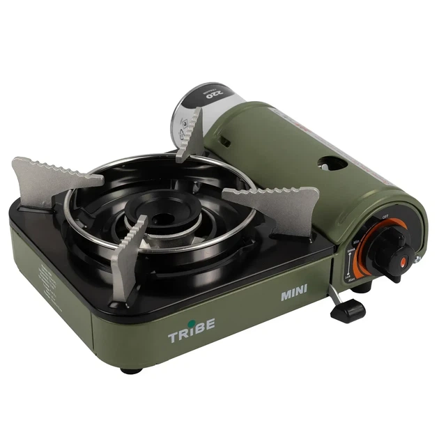 Газова туристична плита Tribe Mini T-HD-0010 портативна одноконфорочна з п’єзопідпалом, кейс - Фото 3 Газова туристична плита Tribe Mini T-HD-0010 портативна одноконфорочна з п’єзопідпалом, кейс - изображение 3