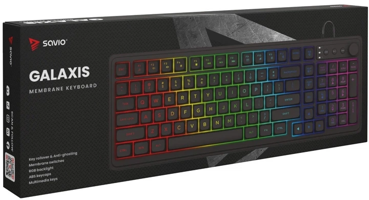 Клавіатура дротова Savio GALAXIS USB Black - зображення 8