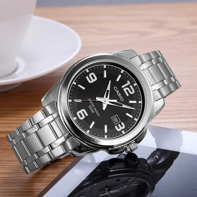 Мужские наручные часы Casio MTP-1314D-1A, кварцевые, стальной браслет, водозащита 50 м - изображение 2