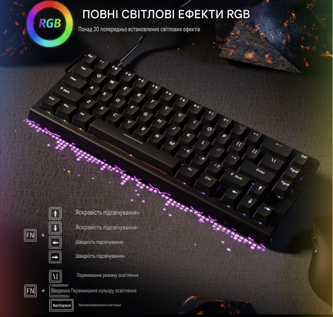 Клавіатура магнітна ігрова attack shark x68 he, black - зображення 2