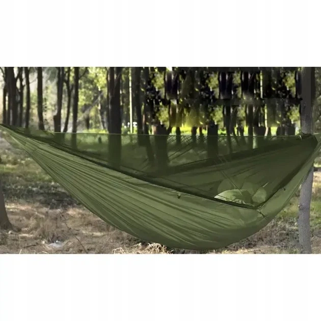 Туристический гамак Trizand 25364 с тентом и москитной сеткой 260x140 см + крепление - изображение 5