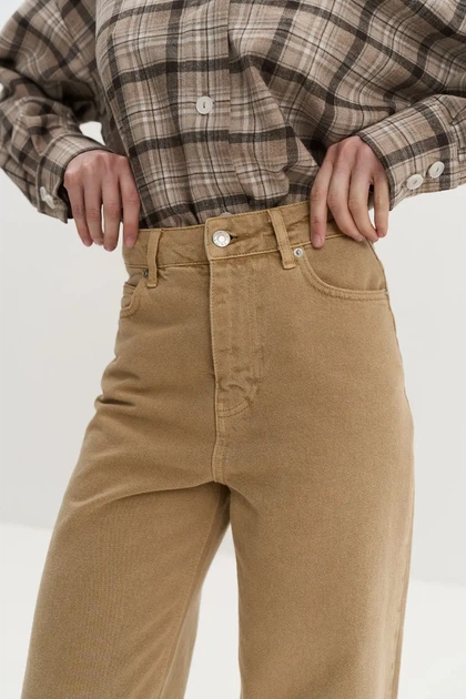 ДЖИНСИ WIDE LEG БЕЖЕВІ WL 595 2603104060142 42 Бежевий - зображення 4