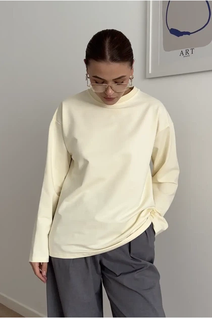 ЛОНГСЛІВ ОВЕРСАЙЗ LS031 2507060841704 S/M Лимонний - Фото 2 ЛОНГСЛІВ ОВЕРСАЙЗ LS031 2507060841704 S/M Лимонний - зображення 2