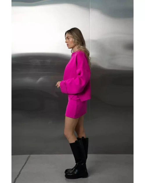 Спідниця міні вязана 2307322469761904 S/M Малиновий - изображение 5