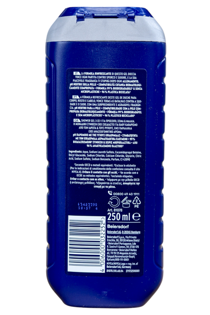 Гель для душу 3в1 для тіла волосся та обличчя чоловічий NIVEA men ds sport fresh ml250 - Фото 2 Гель для душу 3в1 для тіла волосся та обличчя чоловічий NIVEA men ds sport fresh ml250 - изображение 2