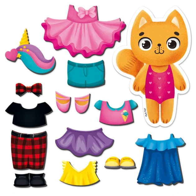 Магнітна гра Одягалка "Кішечка" Vladi Toys VT3204-34 Укр - зображення 2