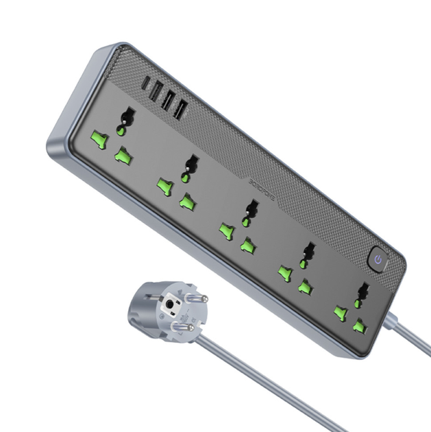 Мережевий подовжувач Borofone BAC4A Lord 12W, 5 розеток, Type-C + USB, 1.5 м - Фото 5 Мережевий подовжувач Borofone BAC4A Lord 12W, 5 розеток, Type-C + USB, 1.5 м - зображення 5