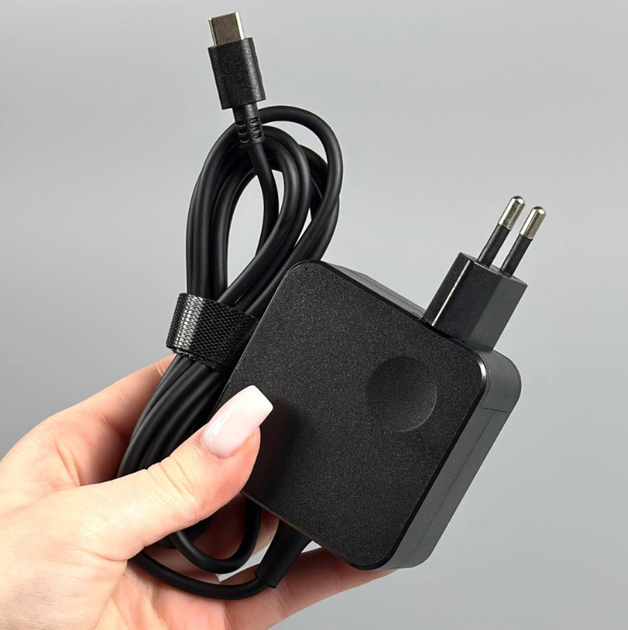 Мережевий зарядний пристрій для (ноутбука, планшета) 45W, 20V, 2.25A з вбудованим кабелем Type-C - Фото 1 Мережевий зарядний пристрій для (ноутбука, планшета) 45W, 20V, 2.25A з вбудованим кабелем Type-C - зображення 1