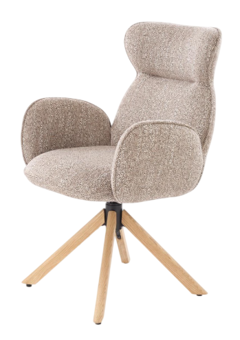 Крісло для відпочинку Halmar V-CH-K/585-KR-C.BEŻOWY/D.NATURALNY Обертове Бежеве (5905248136564) - зображення 6