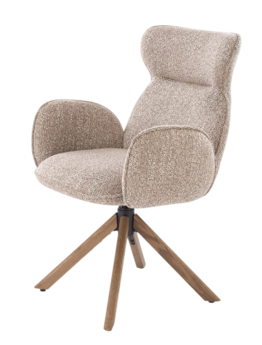 Krzesło do kuchni i salonu Halmar V-CH-K/585-KR-C.BEŻOWY/J.ORZECH Obrotowe Beżowe Jasny orzech (5905248136571) - obraz 6