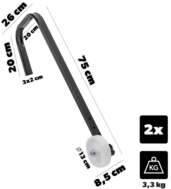Uchwyt do drabiny dachowej Kadax z kołami (5906638300824) - obraz 9