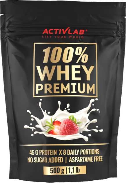 Białko ActivLab 100% Whey Premium 500 g Truskawka (5907368801452) - obraz 1