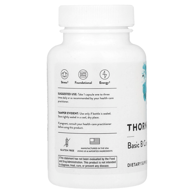 Базовый комплекс витаминов группы B, Thorne Research "Basic B Complex" (60 капсул) - изображение 3