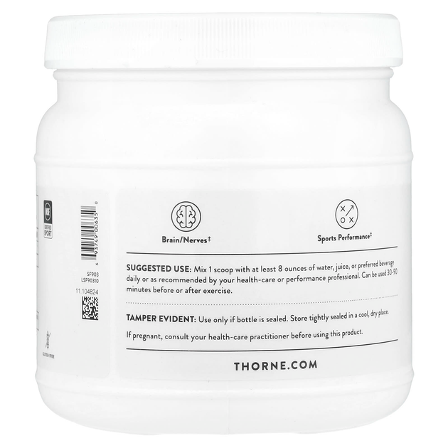Креатин в порошке Thorne Research "Creatine" для роста мышц, выносливости, энергии и когнитивной работы мозга, 5000 мг (450 г / 16 унции) - изображение 3