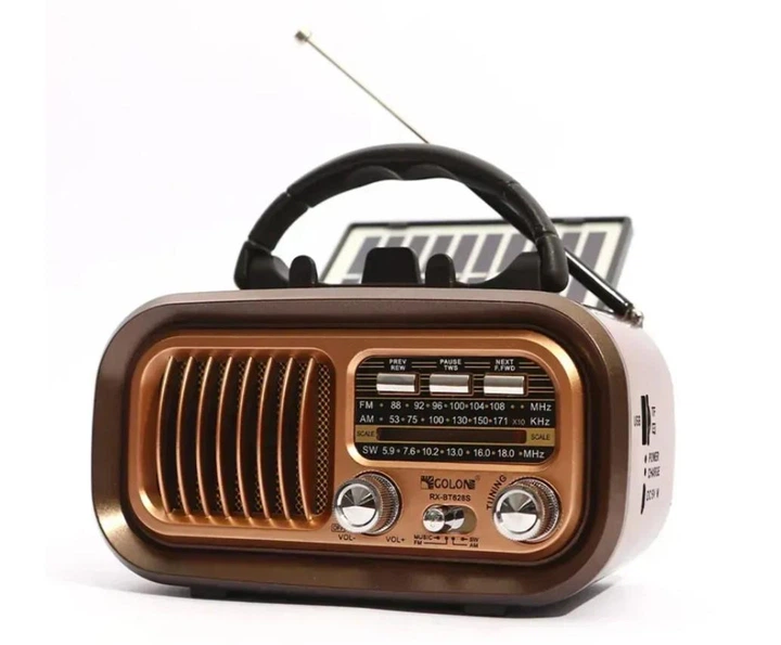 Радиоприёмник портативный GOLON RX-BT628S с аккумулятором Bluetooth, USB, SD и солнечной панелью - изображение 2