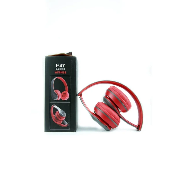 Наушники беспроводные HEADSET P47 с Bluetooth 4.2 FM приемником микрофоном и поддержкой micro SD черные - изображение 2