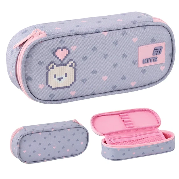 Пенал Kite Pixel Love K26-599-3, 1 отделение, клапан с карманом на молнии, для девочки - изображение 2