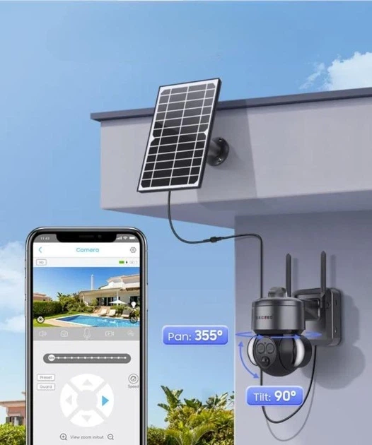 Вулична IP-камера Sectec ST-S568M 6MP PTZ з 12x зумом, 4G та сонячною батареєю (779868) - Фото 3 Вулична IP-камера Sectec ST-S568M 6MP PTZ з 12x зумом, 4G та сонячною батареєю (779868) - зображення 3