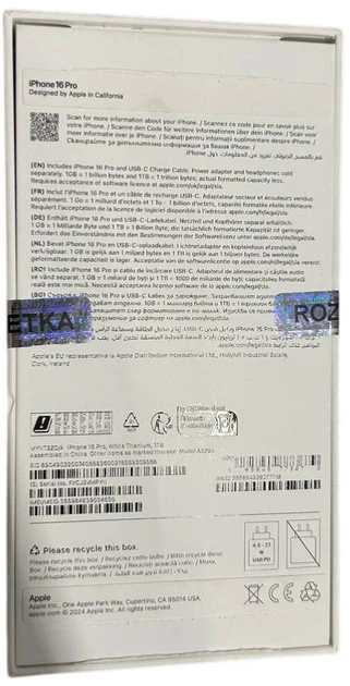 Smartfon Apple iPhone 16 Pro 1TB White Titanium (MYNT3) (355984839034630) - Outlet - obraz 4