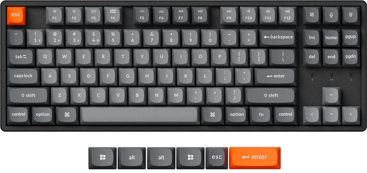 Klawiatura bezprzewodowa Keychron K8M-J4 TKL Banana Switch Black (4895248881285) - obraz 2