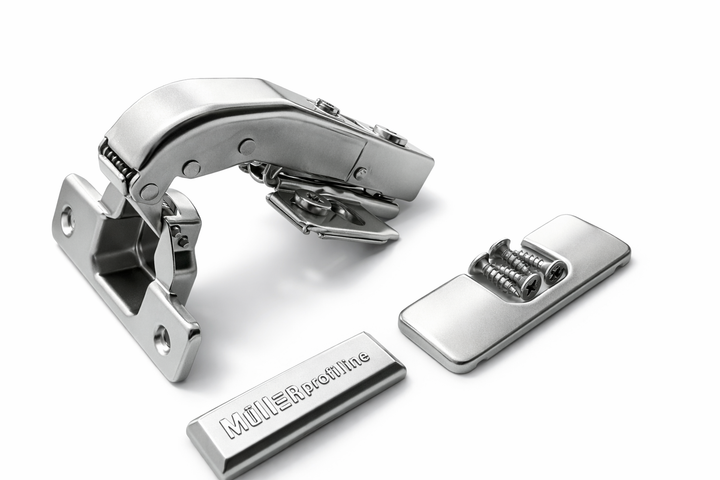 Петля Muller Profi Line рівнолежача 90° Clip-On D=35мм з доводчиком 3D Нікель (MP0041) - Фото 1 Петля Muller Profi Line рівнолежача 90° Clip-On D=35мм з доводчиком 3D Нікель (MP0041) - изображение 1