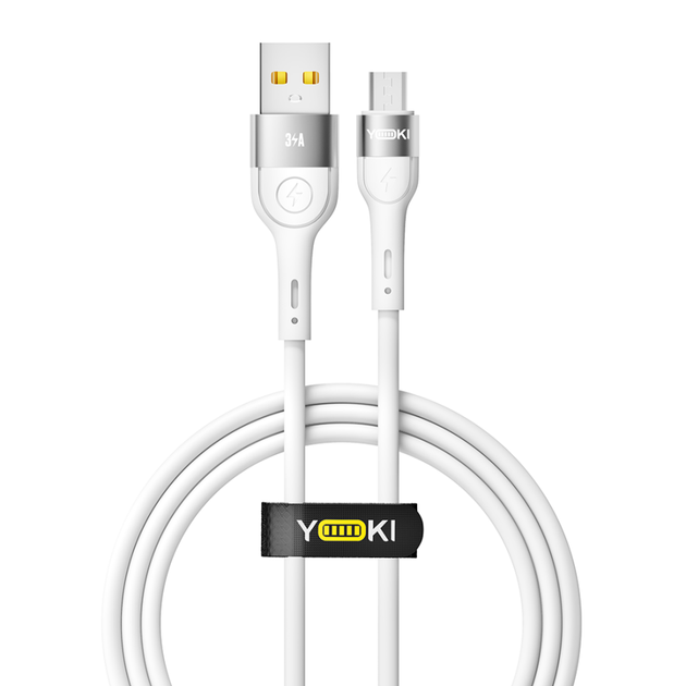 Кабель для зарядки и обмена данными USB YOKI YK-EX11 EXTRA Series USB/МicroUSB 60W (3A/20V) 1.2m White - изображение 7