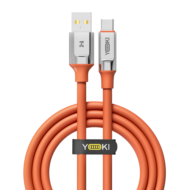 Кабель для заряджання та обміну даними USB YOKI YK-UL61 ULTRA Series USB/Type C 60W (3A/20V) 1.2m Помаранчевий - Фото 9 Кабель для заряджання та обміну даними USB YOKI YK-UL61 ULTRA Series USB/Type C 60W (3A/20V) 1.2m Помаранчевий - зображення 9
