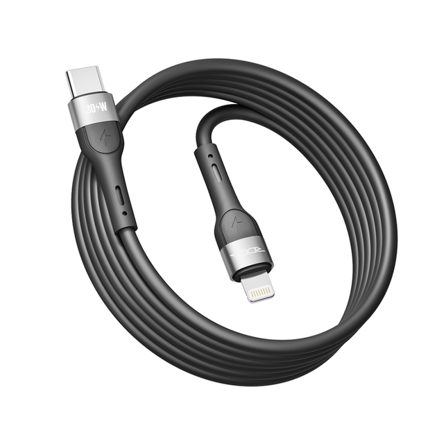 Кабель для заряджання USB Ridea RC-XS51 X-Silicone Type-C to Lightning 30W (10V/3A) 2m Чорний - зображення 3