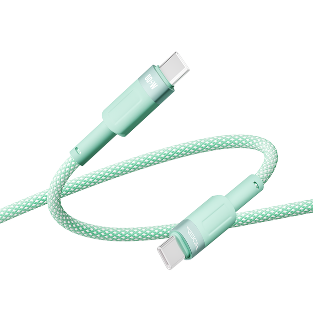 Кабель USB Ridea RC-CP43 ColorPro Type-C to Type-C 60W 1.2m Зелений - зображення 3