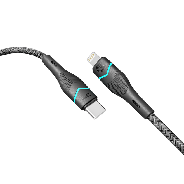 Кабель для зарядки USB Ridea RC-RL15 RGB Light Type-C to Lightning 30W (10V/3A) 1.2m Черный - изображение 5