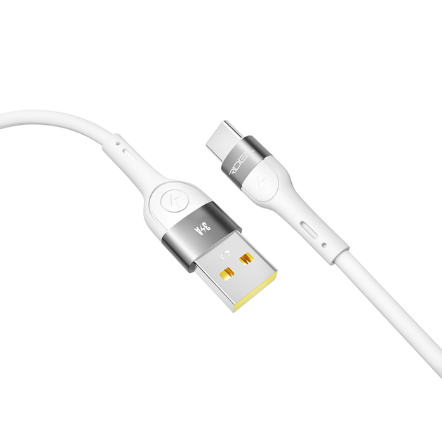 Кабель для зарядки USB Ridea RC-XS51 X-Silicone USB/Type C 60W (20V/3A) 1.2m Белый - изображение 4