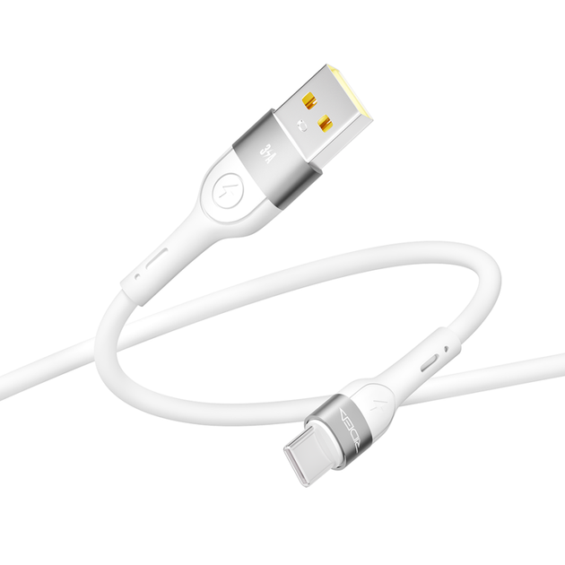 Кабель для зарядки USB Ridea RC-XS51 X-Silicone USB/Type C 60W (20V/3A) 1.2m Белый - изображение 6