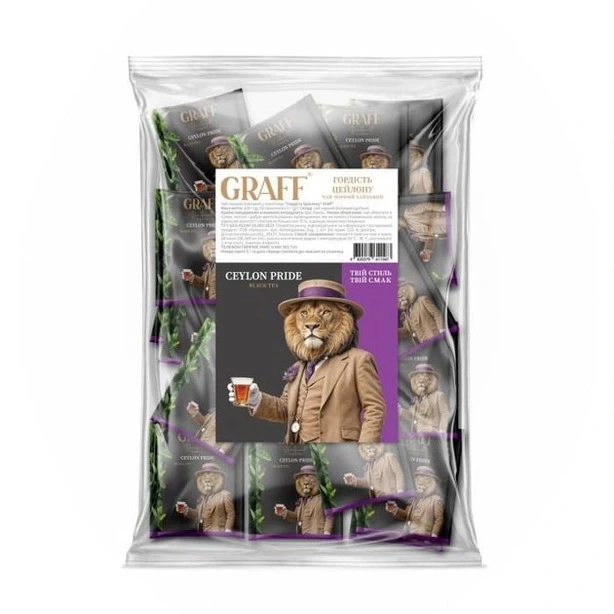 Чай в пакетиках чорний байховий Гордість Цейлону Graff Ceylon Pride tea 2г х 50 шт (25503004) - Фото 1 Чай в пакетиках чорний байховий Гордість Цейлону Graff Ceylon Pride tea 2г х 50 шт (25503004) - изображение 1