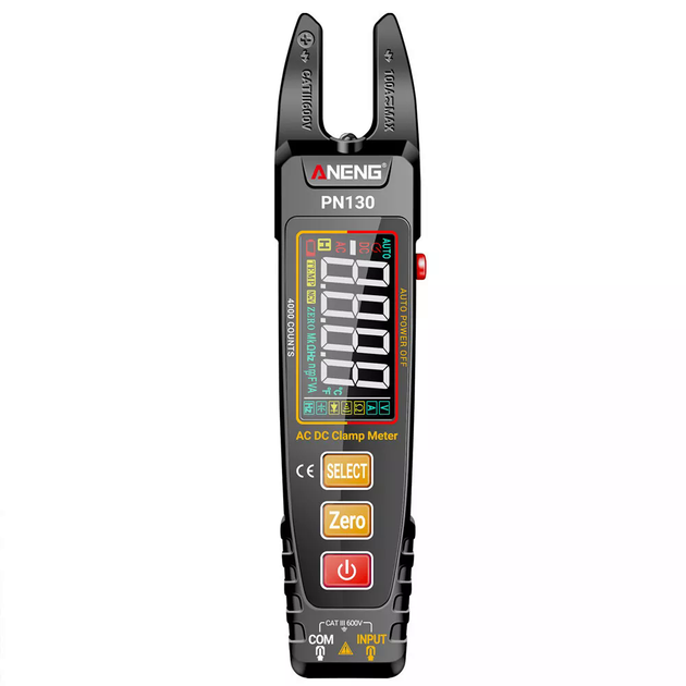 Токоизмерительные клещи мультиметр Aneng PN130 600V 100A AC/DC NCV VA цветной дисплей Тестер постоянного тока токовые клещи - Фото 4 Токоизмерительные клещи мультиметр Aneng PN130 600V 100A AC/DC NCV VA цветной дисплей Тестер постоянного тока токовые клещи - изображение 4