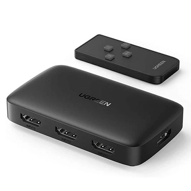 HDMI-перемикач (Switch) UGREEN 3-в-1 (4K 30Hz, з пультом) - зображення 2