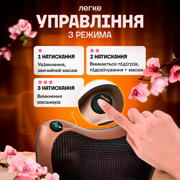 Массажная подушка подголовник Massage pillow с 8 роликами Массаж для шеи и спины - Фото 3 Массажная подушка подголовник Massage pillow с 8 роликами Массаж для шеи и спины - изображение 3