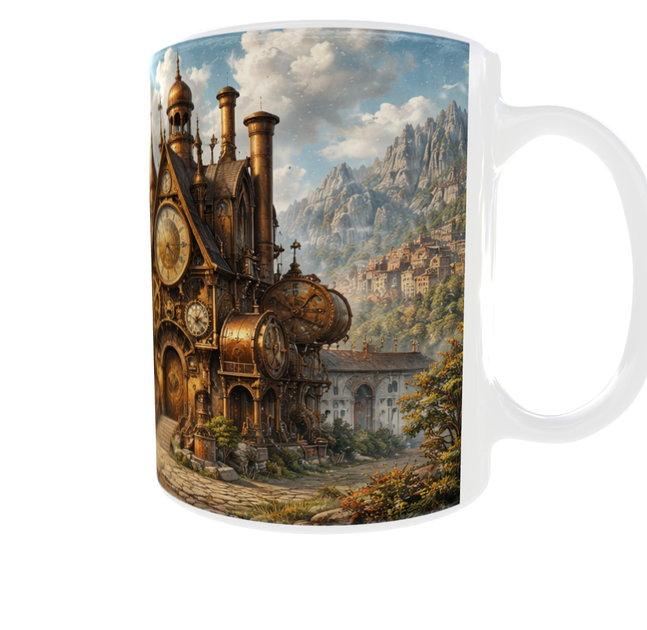 Подарочная керамическая кружка Steampunk, Art Collection 330 мл (белая) — дизайнерская кружка в стиле Steampunk Премиум дизайнерская кружка - Фото 3 Подарочная керамическая кружка Steampunk, Art Collection 330 мл (белая) — дизайнерская кружка в стиле Steampunk Премиум дизайнерская кружка - изображение 3