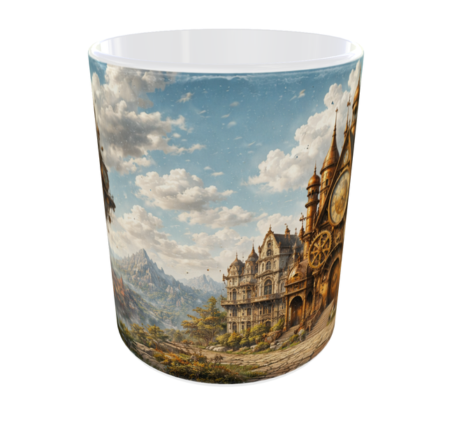 Подарочная керамическая кружка Steampunk, Art Collection 330 мл (белая) — дизайнерская кружка в стиле Steampunk Премиум дизайнерская кружка - Фото 4 Подарочная керамическая кружка Steampunk, Art Collection 330 мл (белая) — дизайнерская кружка в стиле Steampunk Премиум дизайнерская кружка - изображение 4