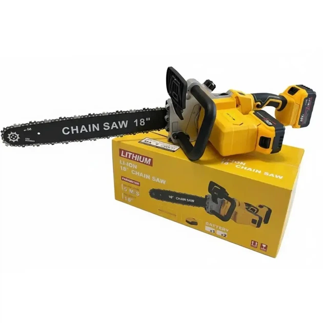 Акумуляторна ланцюгова пила 18" 2 АКБ 48v Chain Saw - Фото 6 Акумуляторна ланцюгова пила 18" 2 АКБ 48v Chain Saw - зображення 6