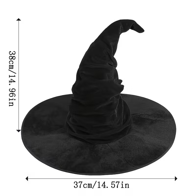 Бархатная шляпа Ведьмы на Хэллоуин 37*38 см [AF8964635] Black - изображение 2