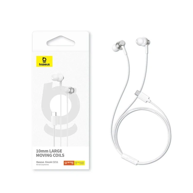 Навушники Baseus Encok CZ11 Type-C Wired Earphones White - зображення 4